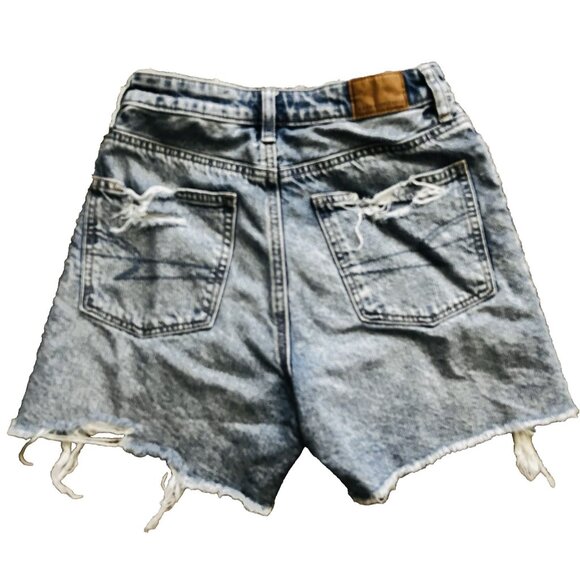 AE Ripped Jean Shorts Size 0 | 4” Inseam Distressed - Picture 2 of 7